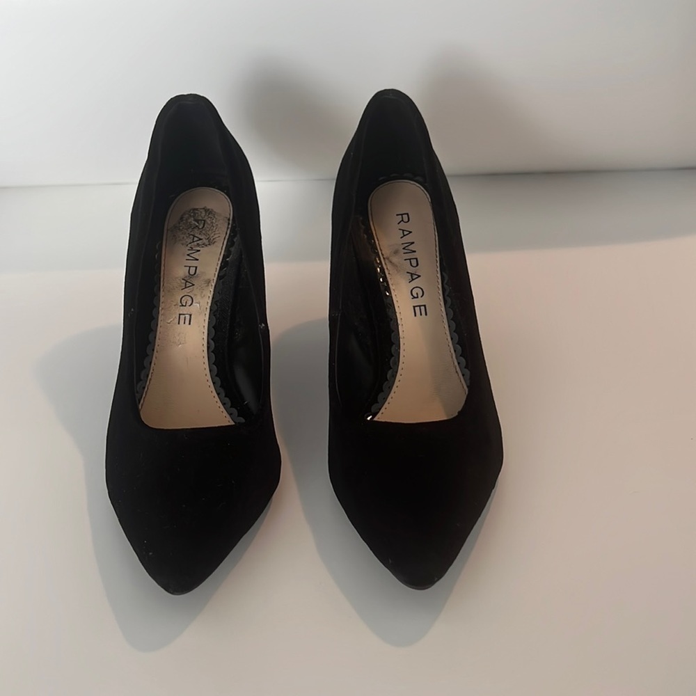 COPY - Rampage Shoes Bethie Black Velvet Pointed Toe Heels Size 7.5